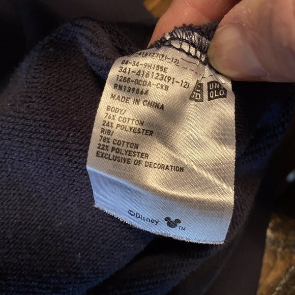 Uniqlo Adult XS Mickey Mouse That Started It All Navy Sweatshirt Disney Colab. - Picture 5 of 8